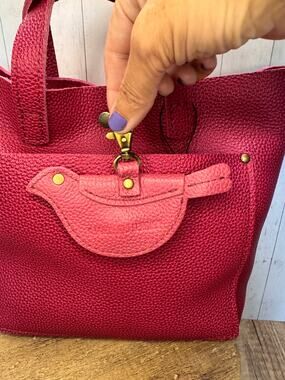 WILD ROSE Portland Leather Mockingbird Pouch Pink Bird Purse Charm FAST SHIP